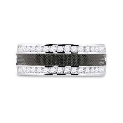 14k White Gold Round Diamond Wedding Band Ring 1/2 Cttw