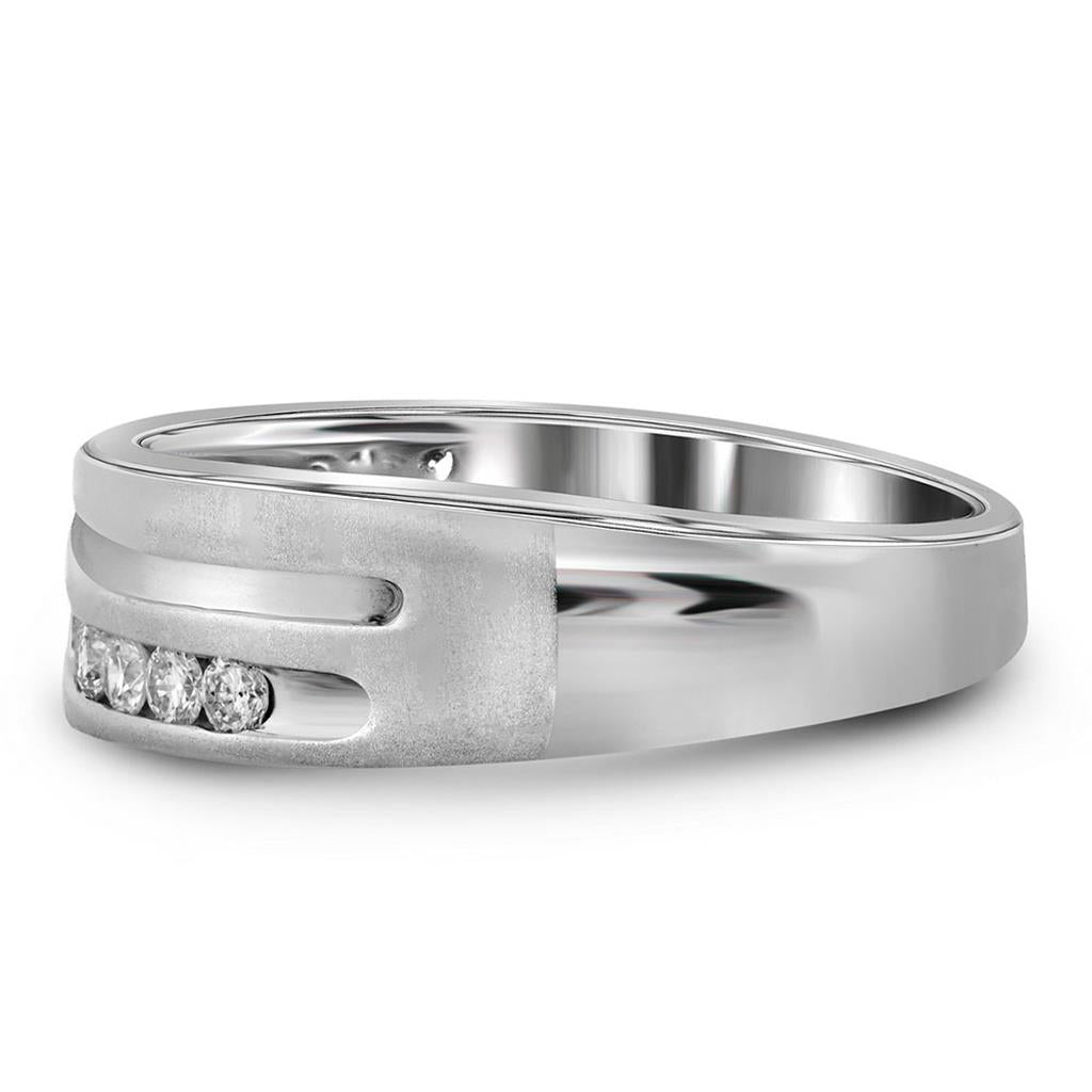 14k White Gold Round Diamond Wedding Band Ring 1 Cttw
