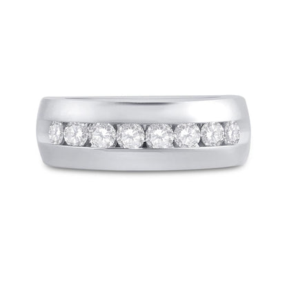 14k White Gold Round Diamond Wedding Band Ring 1 Cttw