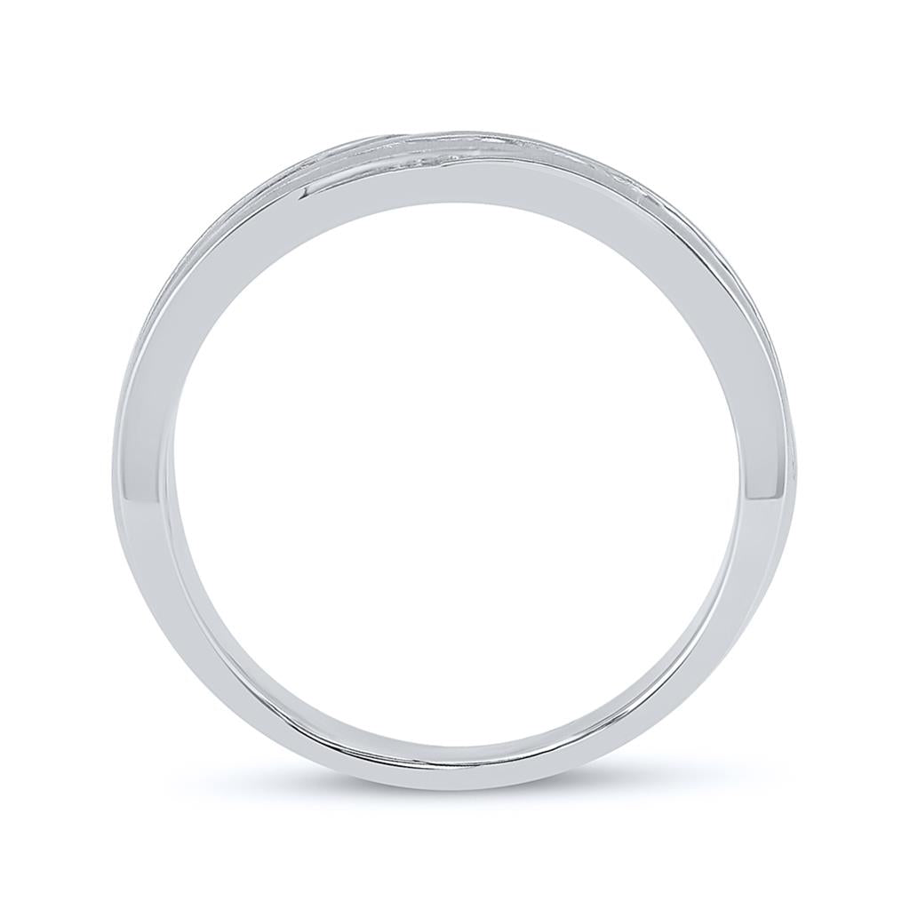 14k White Gold Round Diamond Wedding Band Ring 1/2 Cttw