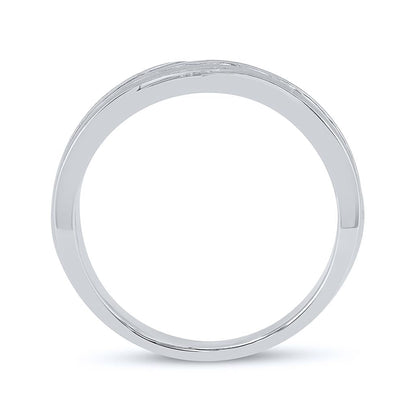14k White Gold Round Diamond Wedding Band Ring 1/2 Cttw