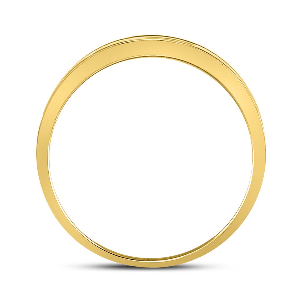 14k Yellow Gold Princess Diamond Wedding Band Ring 1/8 Cttw