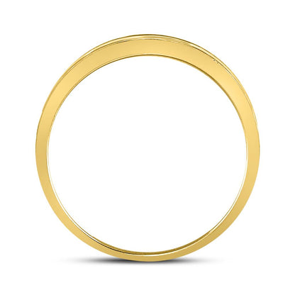 14k Yellow Gold Princess Diamond Wedding Band Ring 1/8 Cttw
