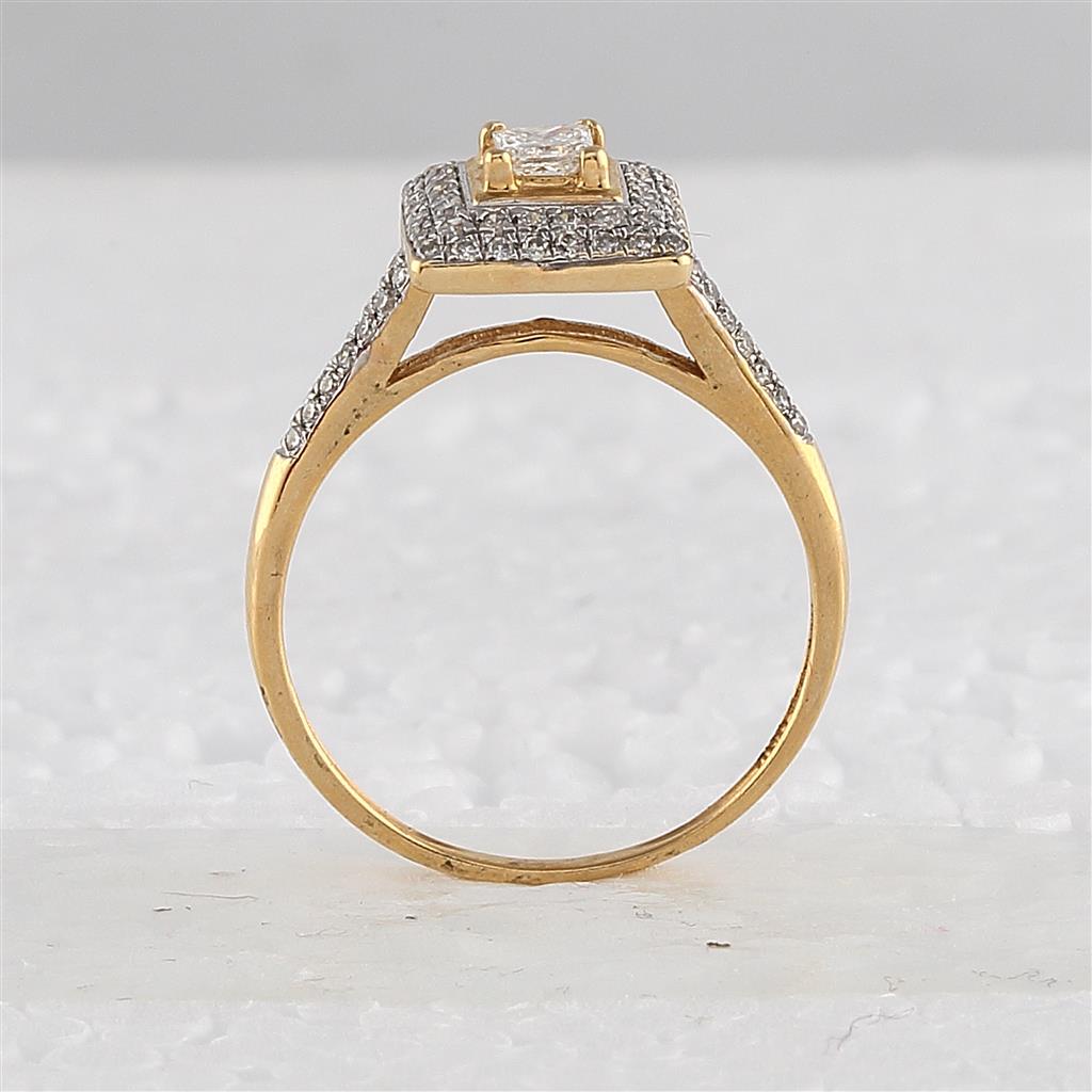 14k Yellow Gold Round Diamond Bridal Wedding Ring Set 1/2 Cttw