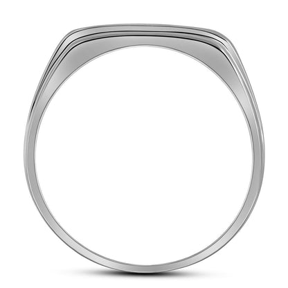 14k White Gold Round Diamond Wedding Band Ring 1/8 Cttw