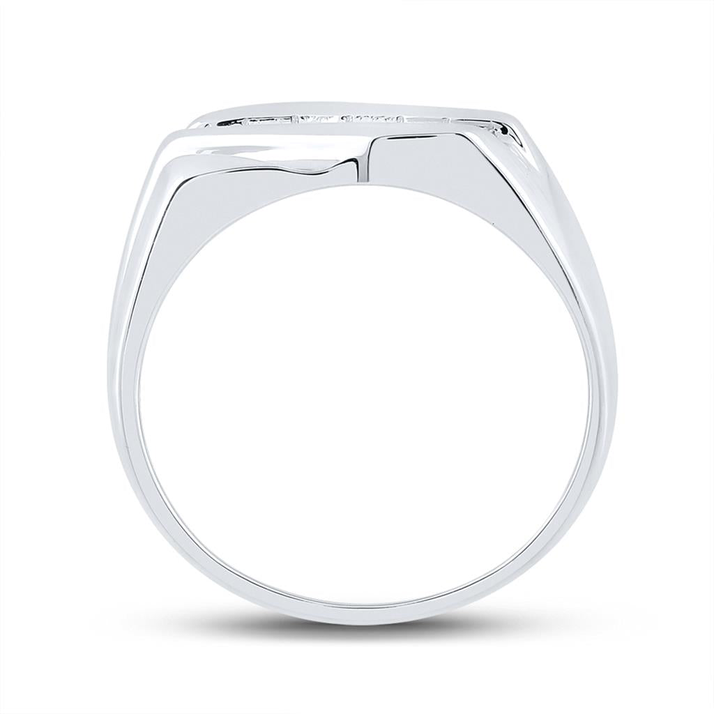 14k White Gold Round Diamond Wedding Band Ring 1/8 Cttw