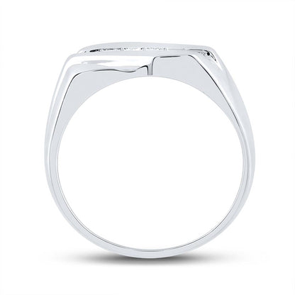 14k White Gold Round Diamond Wedding Band Ring 1/8 Cttw