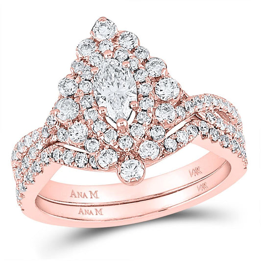 2CTW-Diamond 1/3CT-CMQ BLISS BRIDAL SET ROSE GOLD CERT