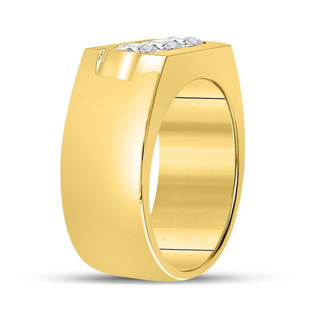 14k Yellow Gold Round Diamond Wedding Band Ring 1-3/8 Cttw (Certified)