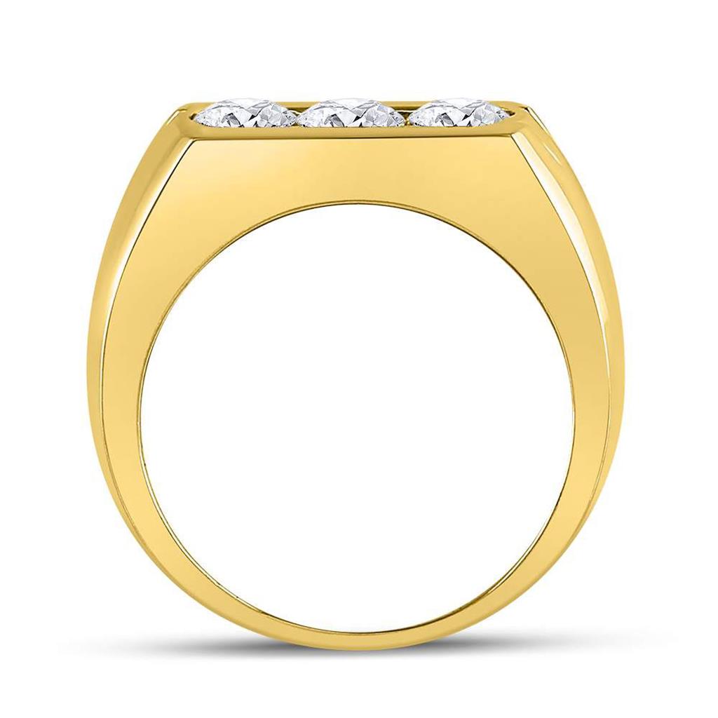 14k Yellow Gold Round Diamond Wedding Band Ring 1-3/8 Cttw (Certified)