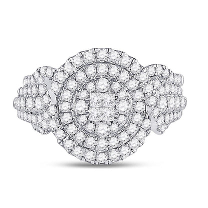 14k White Gold Princess Diamond Bridal Wedding Ring Set 1-1/4 Cttw