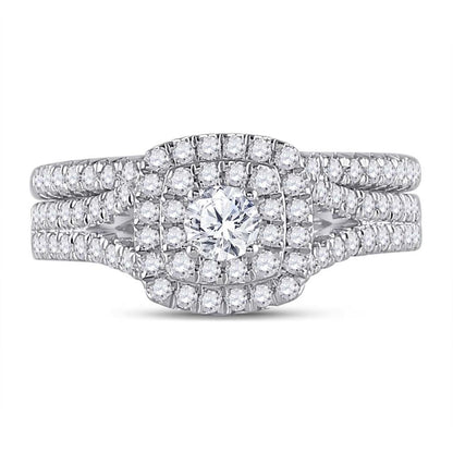 14k Yellow Gold Round Diamond Bridal Wedding Ring Set 1 Cttw (Certified)