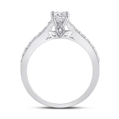 14k White Gold Round Diamond Bridal Wedding Ring Set 3/4 Cttw (Certified)