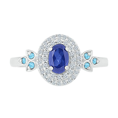 1/5CTW Diamond GEMSTONE LAB CREATED RING