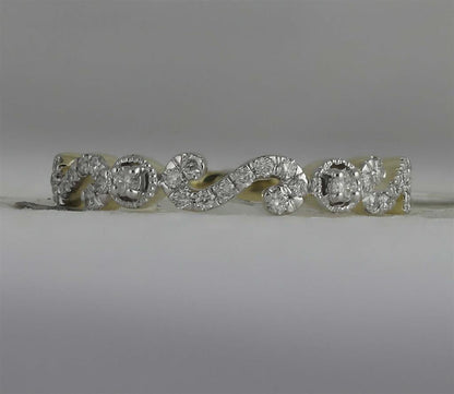 14k White Gold Round Diamond Band Ring 1/4 Cttw