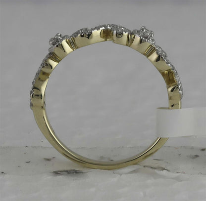 14k White Gold Round Diamond Band Ring 1/4 Cttw