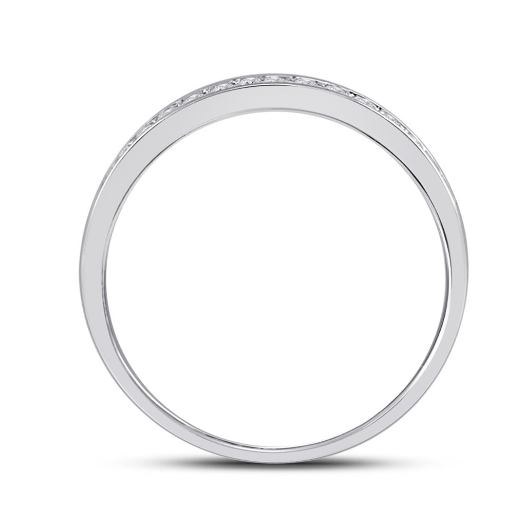 14k White Gold Round Diamond Halo Bridal Wedding Ring Set 1/2 Cttw