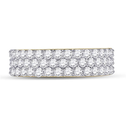 14k Yellow Gold Round Diamond Pave Band Ring 2-7/8 Cttw