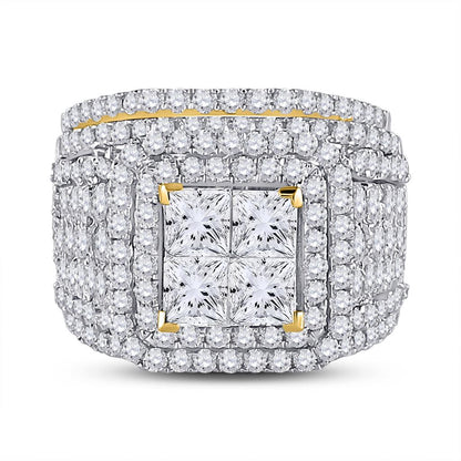14k Yellow Gold Princess Diamond Bridal Wedding Ring Set 5 Cttw