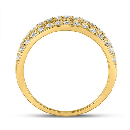 14k Yellow Gold Round Diamond Wheat Wedding Band Ring 1 Cttw