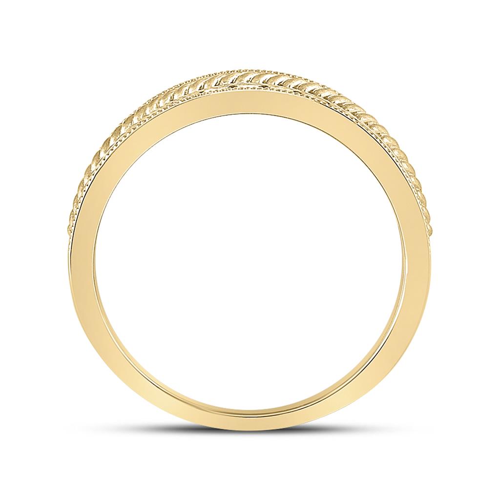 14k Yellow Gold Round Diamond Wedding Rope Band Ring 1 Cttw