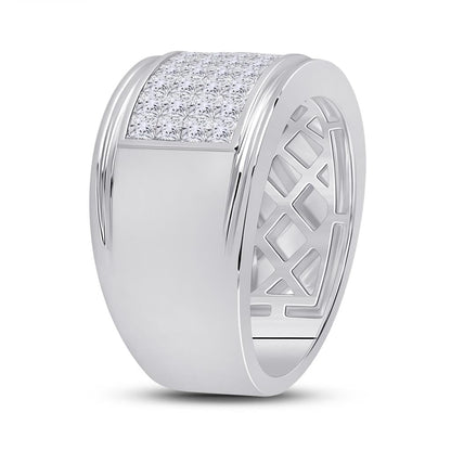 14k White Gold Princess Diamond Band Ring 3 Cttw