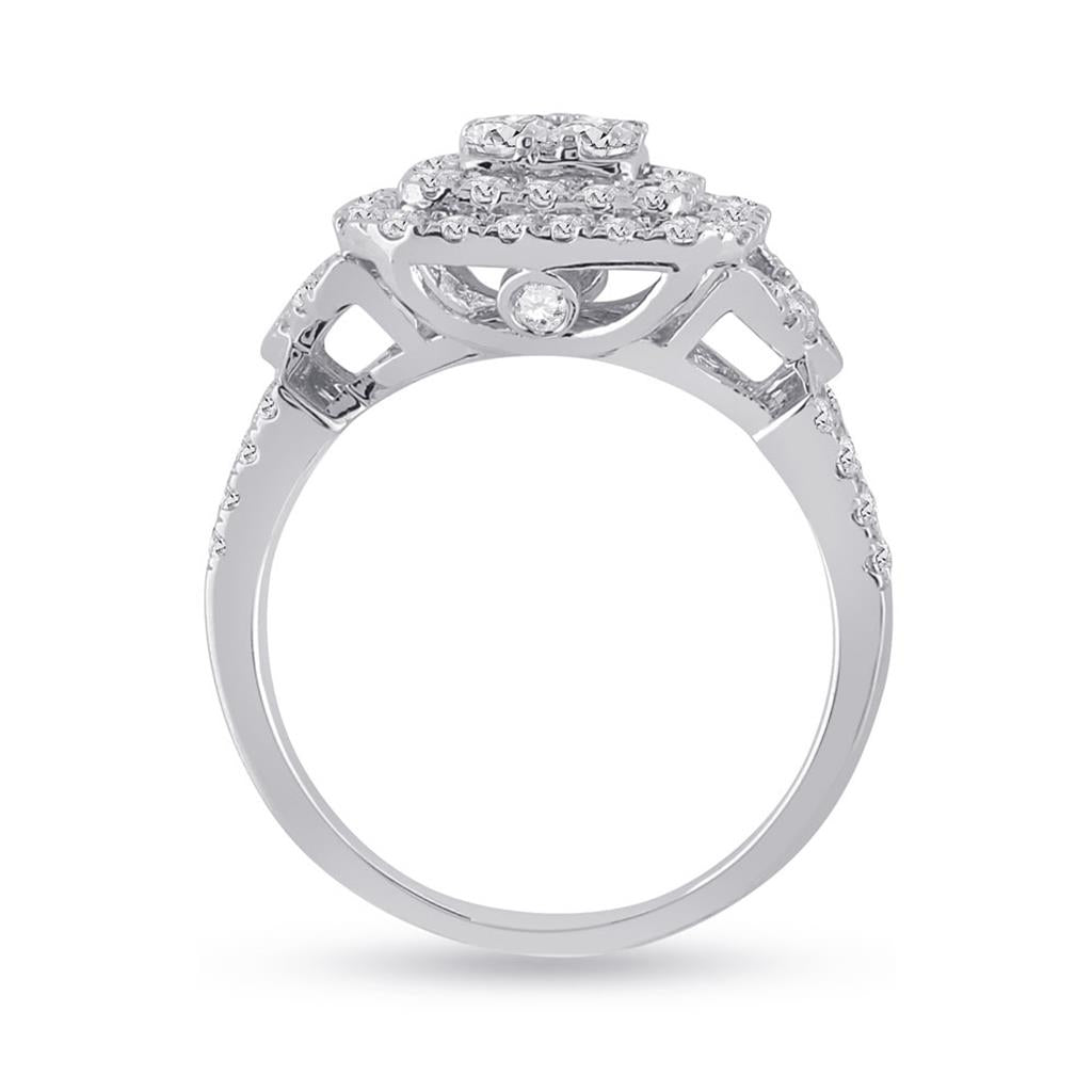 14k White Gold Round Diamond Bridal Wedding Ring Set 1-1/4 Cttw