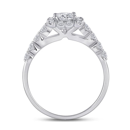 14k White Gold Princess Diamond Bridal Wedding Ring Set 2 Cttw (Certified)