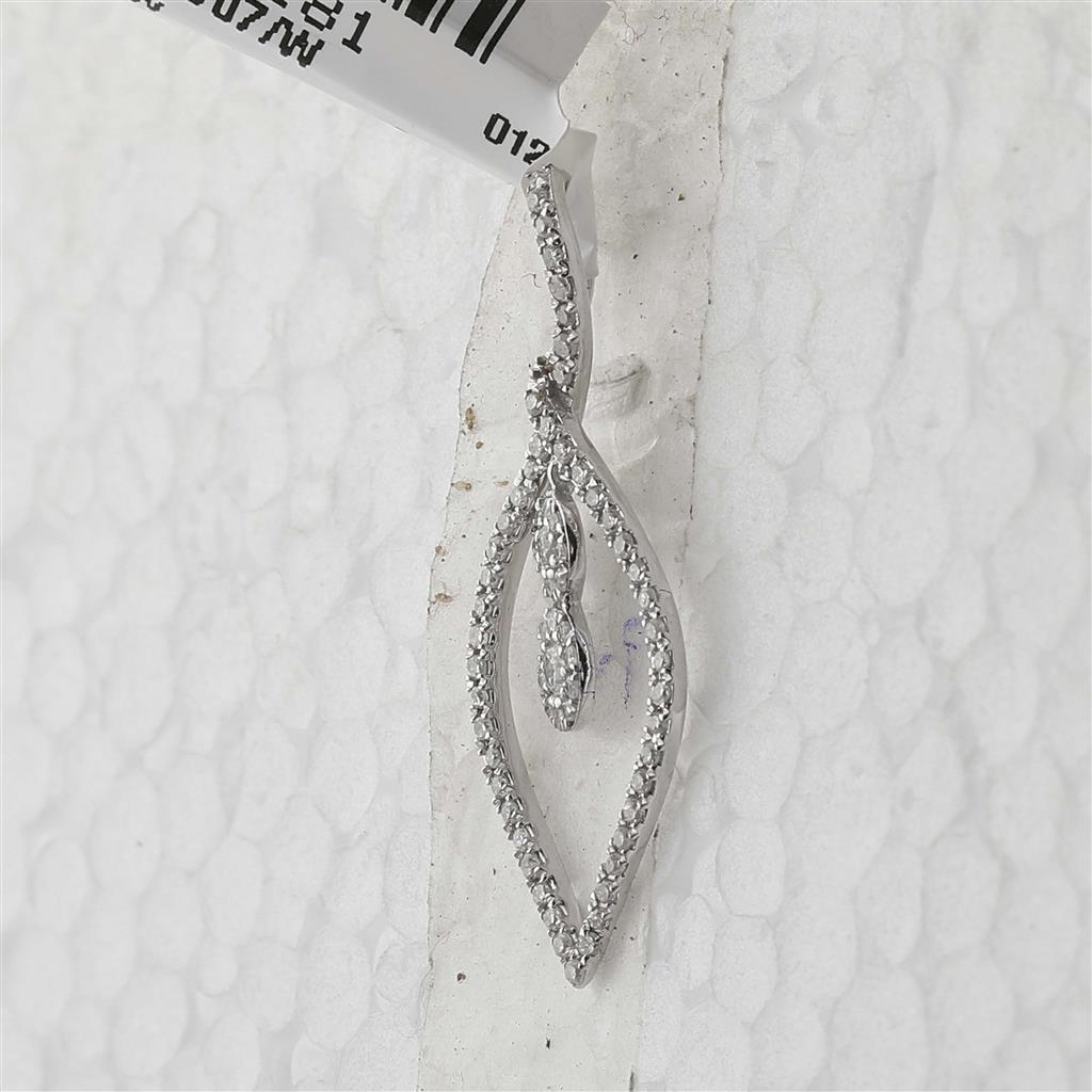 14k White Gold Round Diamond Fashion Pendant 1/4 Cttw