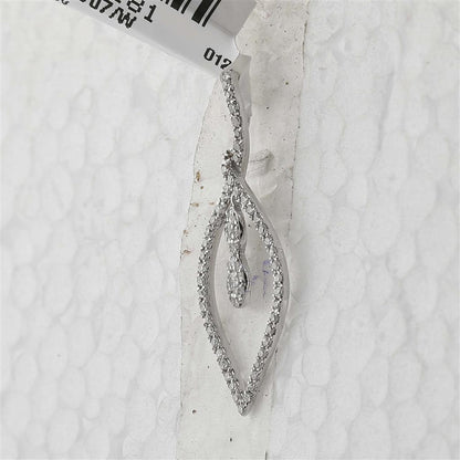 14k White Gold Round Diamond Fashion Pendant 1/4 Cttw
