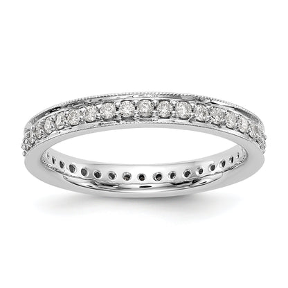 1/2 CT Natural Diamond Antique Vintage Style Diamond Eternity Band in 14k White Gold