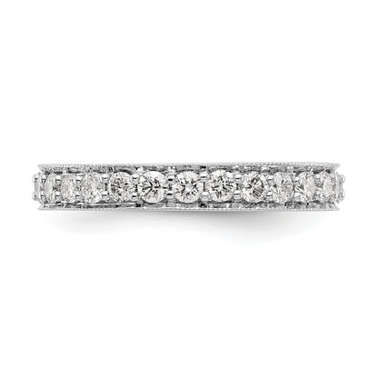 14k White Gold Polished Vintage 1ct Diamond Eternity Band