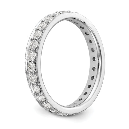 14k White Gold Polished Vintage 1ct Diamond Eternity Band