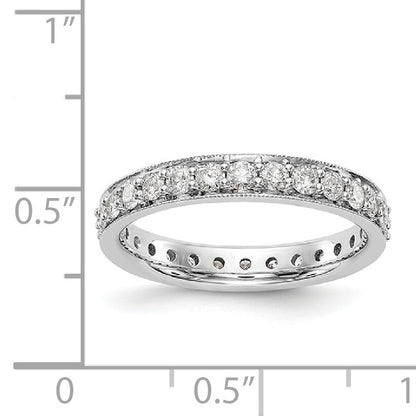 14k White Gold Polished Vintage 1ct Diamond Eternity Band