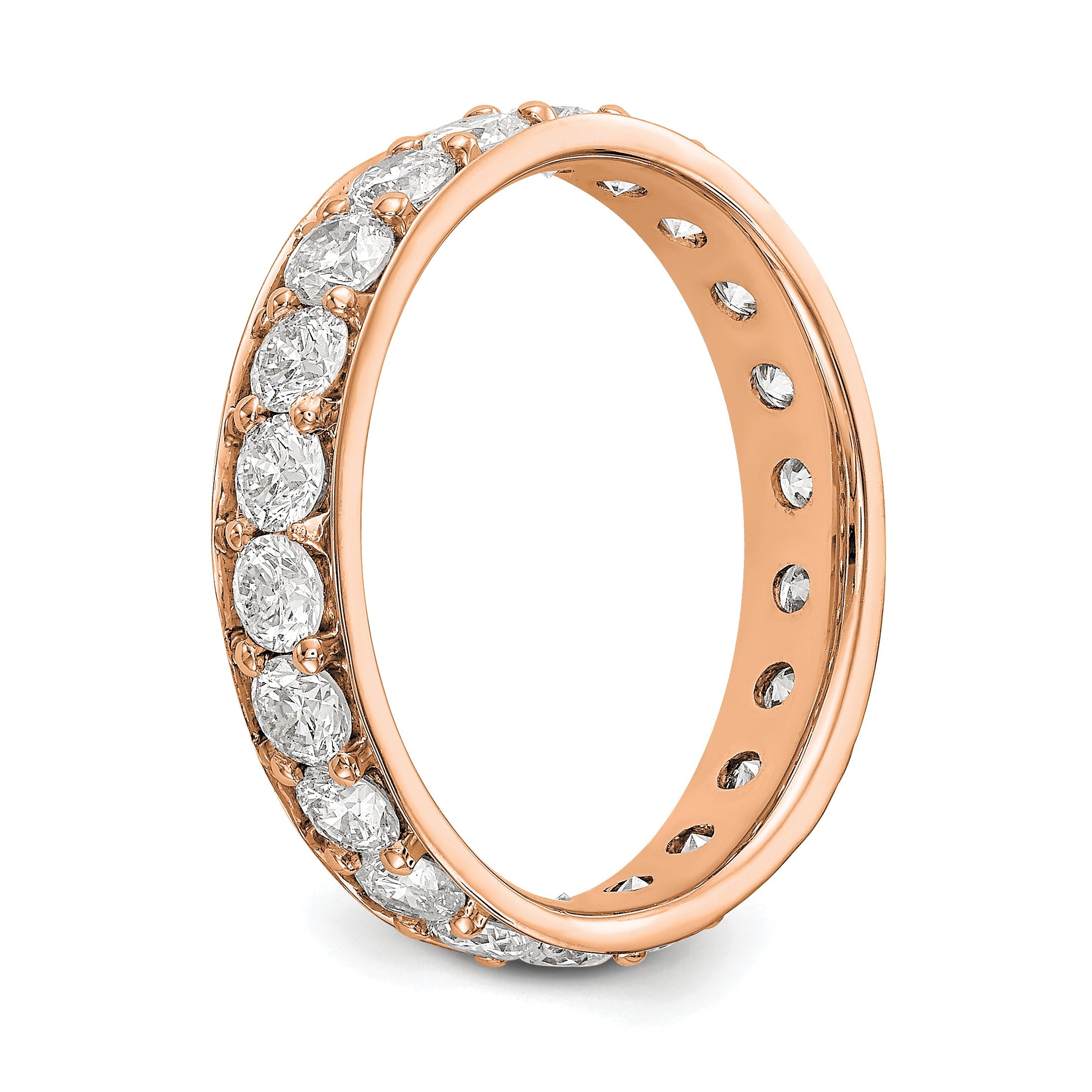 14k Rose Gold Polished Vintage 2ct Diamond Eternity Band