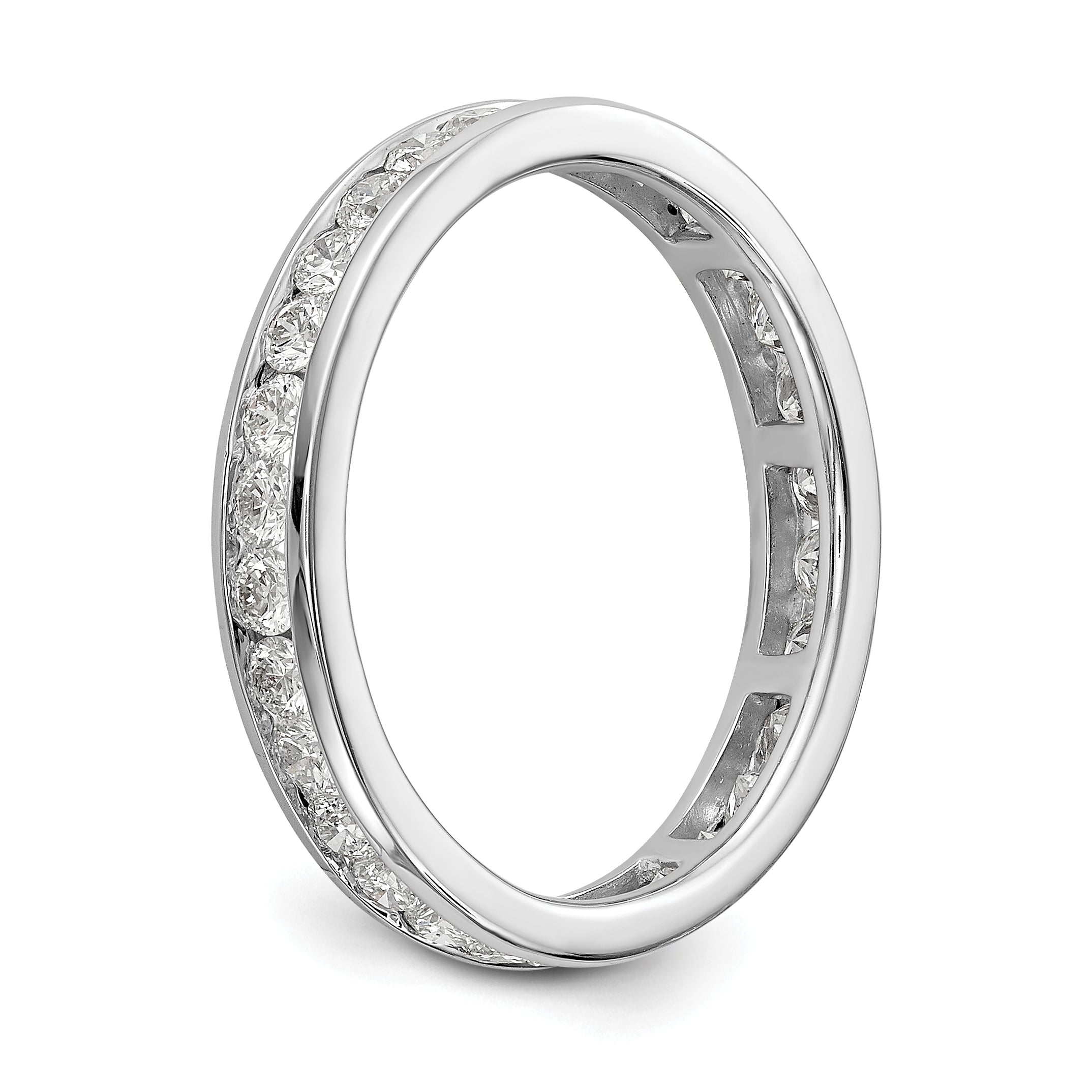 1Ct. Natural Diamond Womens Eternity Wedding Band Ring in 14k White Gold