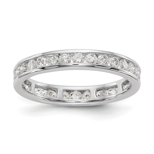 1 1/2 Ct. Natural Diamond Womens Eternity Anniversary Wedding Band Ring in 14k White Gold