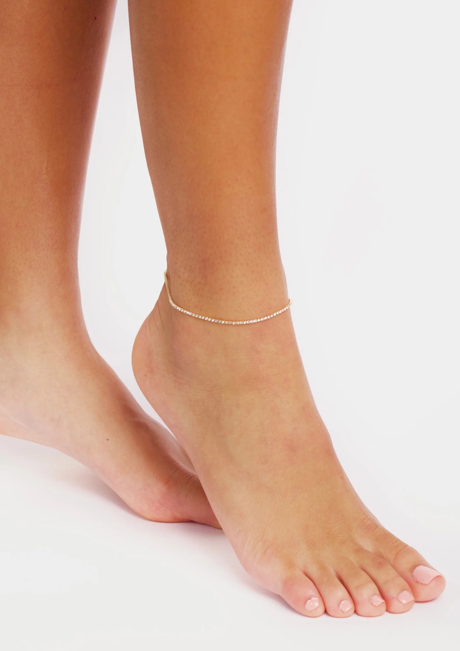 3.0 ct. tw. Classic Four-Prong Natural Diamond Tennis Anklet Bracelet in 18K White Gold