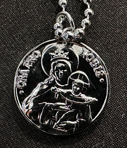 Custom Order “ORA PRO”  “NOBIS” 14K White Gold  Medal Pendant