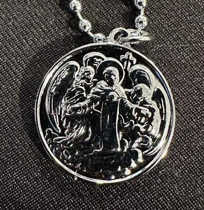 Custom Order “ORA PRO”  “NOBIS” 14K White Gold  Medal Pendant