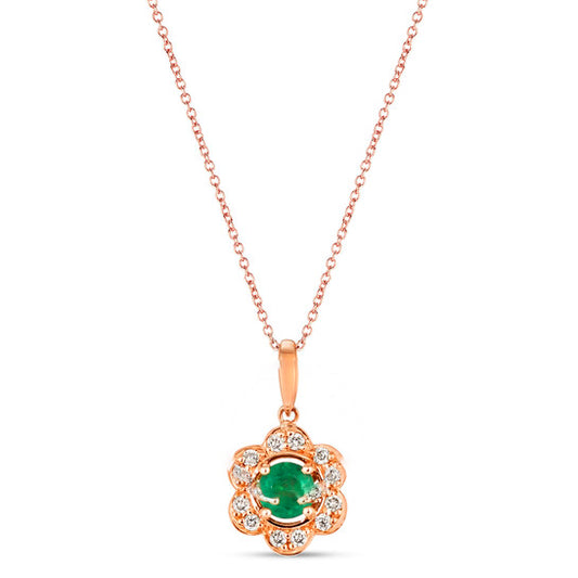 Original Le Vian  Costa Smeralda Emeralds Pendant set in 14K Strawberry Gold