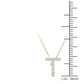 Original Maulijewels 0.10 Carat Natural Diamond Initial " T " Necklace Pendant In 14K Yellow Gold With 18" Cable Chain