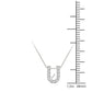 Original Maulijewels 0.11 Carat Natural Diamond Initial " U " Necklace Pendant In 14K White Gold With 18" Cable Chain