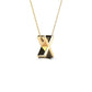 Original Maulijewels 0.13 Carat Natural Diamond Initial " X " Pendant Necklace In 14K Yellow Gold With 18" Cable Chain