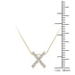 Original Maulijewels 0.13 Carat Natural Diamond Initial " X " Pendant Necklace In 14K Yellow Gold With 18" Cable Chain