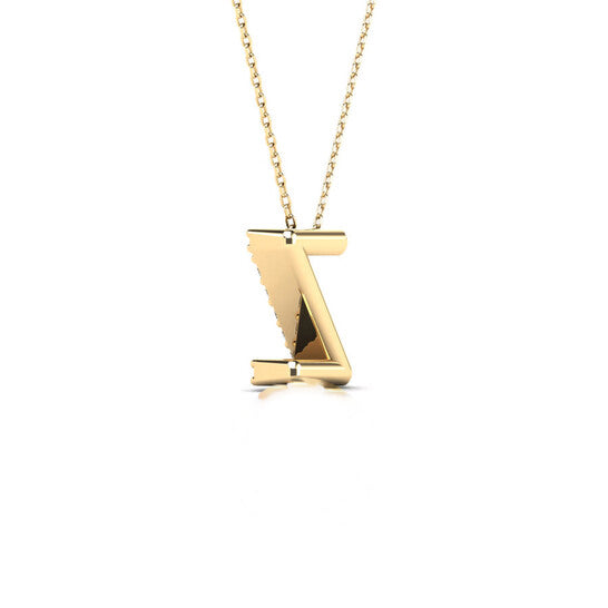 Original Maulijewels 0.13 Carta Natural Round White Diamond Prong Set Initial " Z " Necklace Pendant In 14K Solid Yellow Gold With 18" Cable Chain