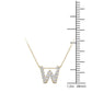 Original Maulijewels 0.15 Carat Natural Diamond Initial " W " Pendant Necklace In 14K Yellow Gold With 18" Cable Chain