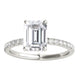 Original Maulijewels 2.30 Carat Emerald Cut Moissanite And Natural Round Diamond Engagement Rings For Women In 10K Solid White Gold