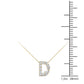 Original Maulijewels " D " Initial Set With 0.12 Carat Sparkling Natural White Diamond Pendant Necklace In 14K Yellow Gold With 18" Cable Chain