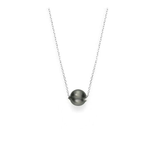 Original Mikimoto Black South Sea White Gold Single Pearl Pendant Necklace 10mm - MPQ10059BXXW